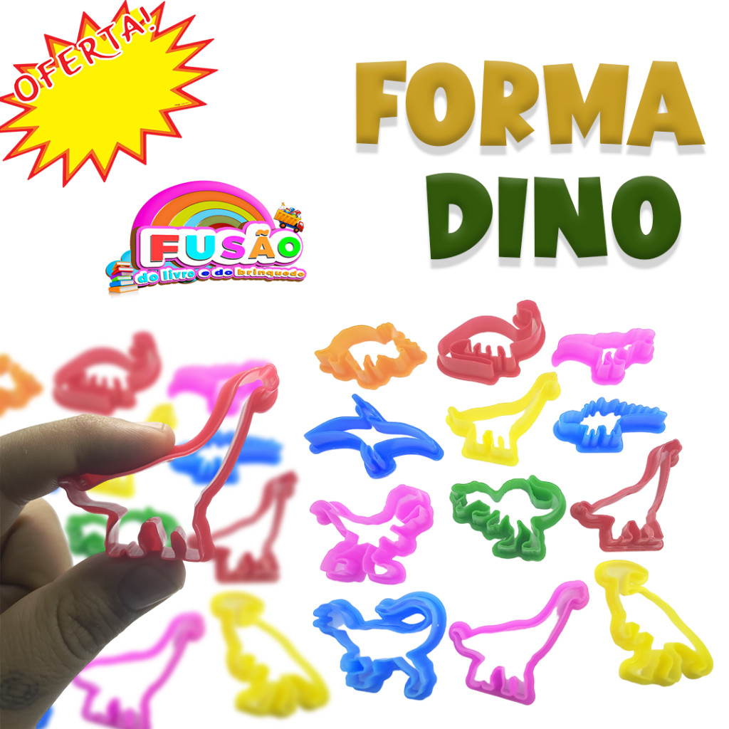 50 Cortadores de massinha de modelar Forma Molde Dinossauro Animais Lembrancinha Festa Prenda