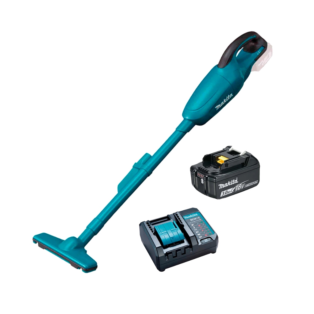 Kit Aspirador de Pó 650ml DCL180Z Makita e Bateria 18V 3.0Ah e Carregador DC18WC Bivolt