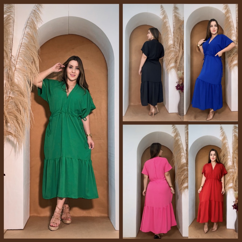 Vestidos Feminino Midi Moda Evangélica Igreja Plus Size Soltinho Passeio Dia Noite Festa Inverno em Oferta na Shopee