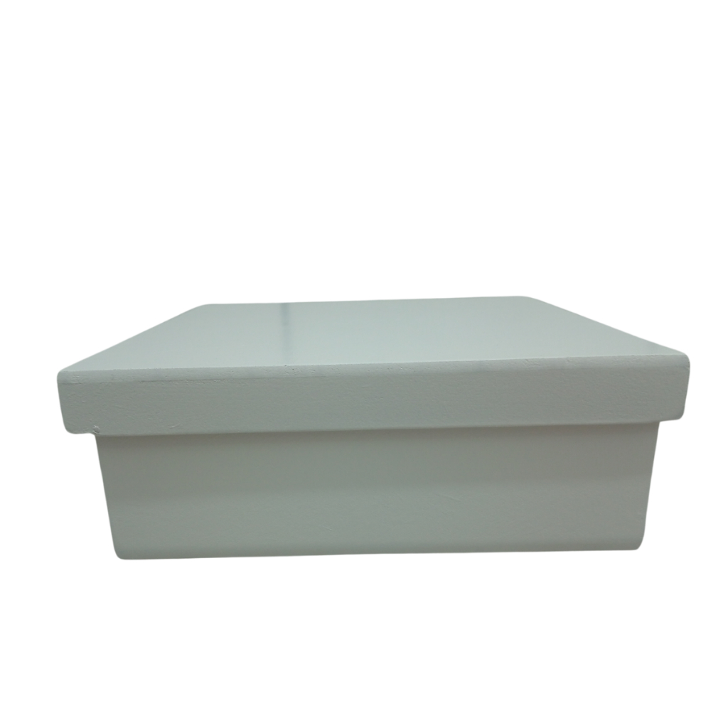 Caixa Tampa Sapato 15x15x5 Em MDF Pintada De Branco