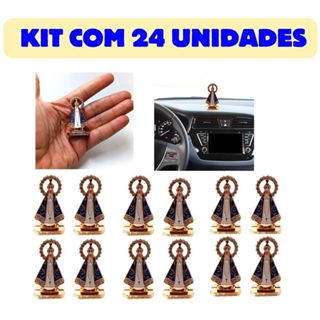 Imagem Metal Senhora Aparecida  Coroa Carro Casa Kit 24 Unidades em Oferta na Shopee
