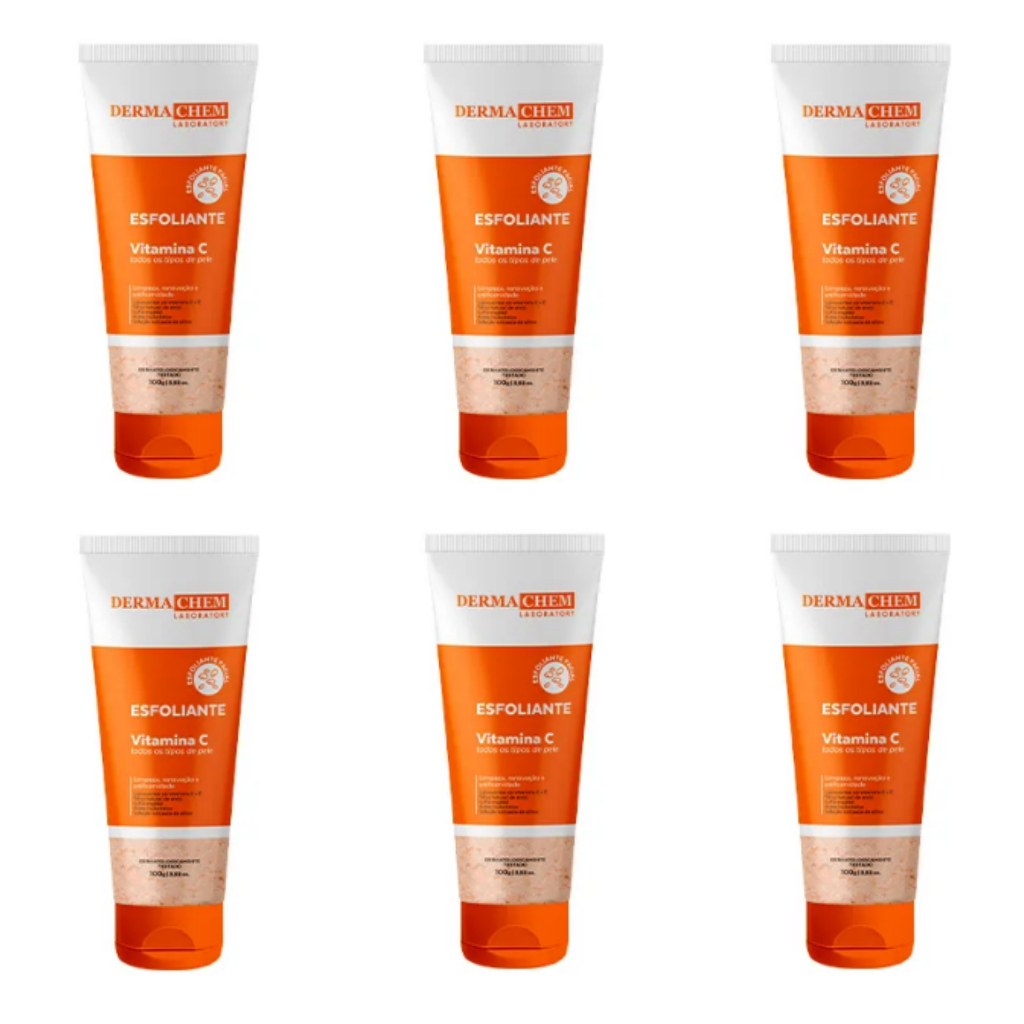 Kit 6un Gel Esfoliante Vitamina C 100g Dermachem em Oferta na Shopee