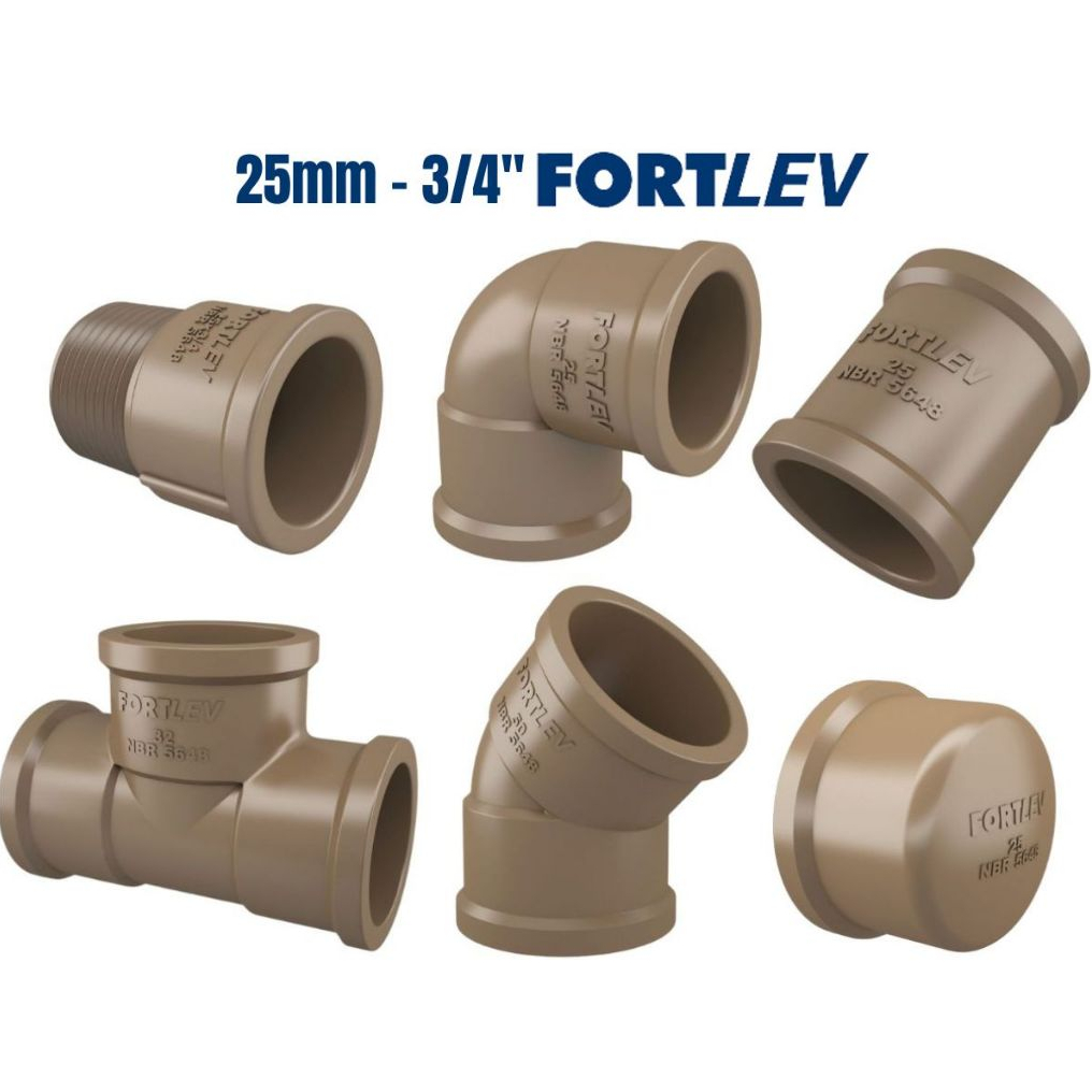 Cotovelo, Luva, Te, Curva, Adaptador, Caps, Bucha Redução 25mm 3/4" Fortlev em Oferta na Shopee