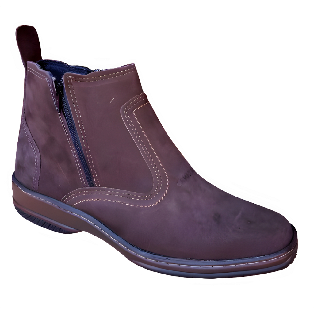 Bota Country Casual Social Texana Vaquejada Com Ziper Botina Em Couro Legitimo Marca Campolina 2220