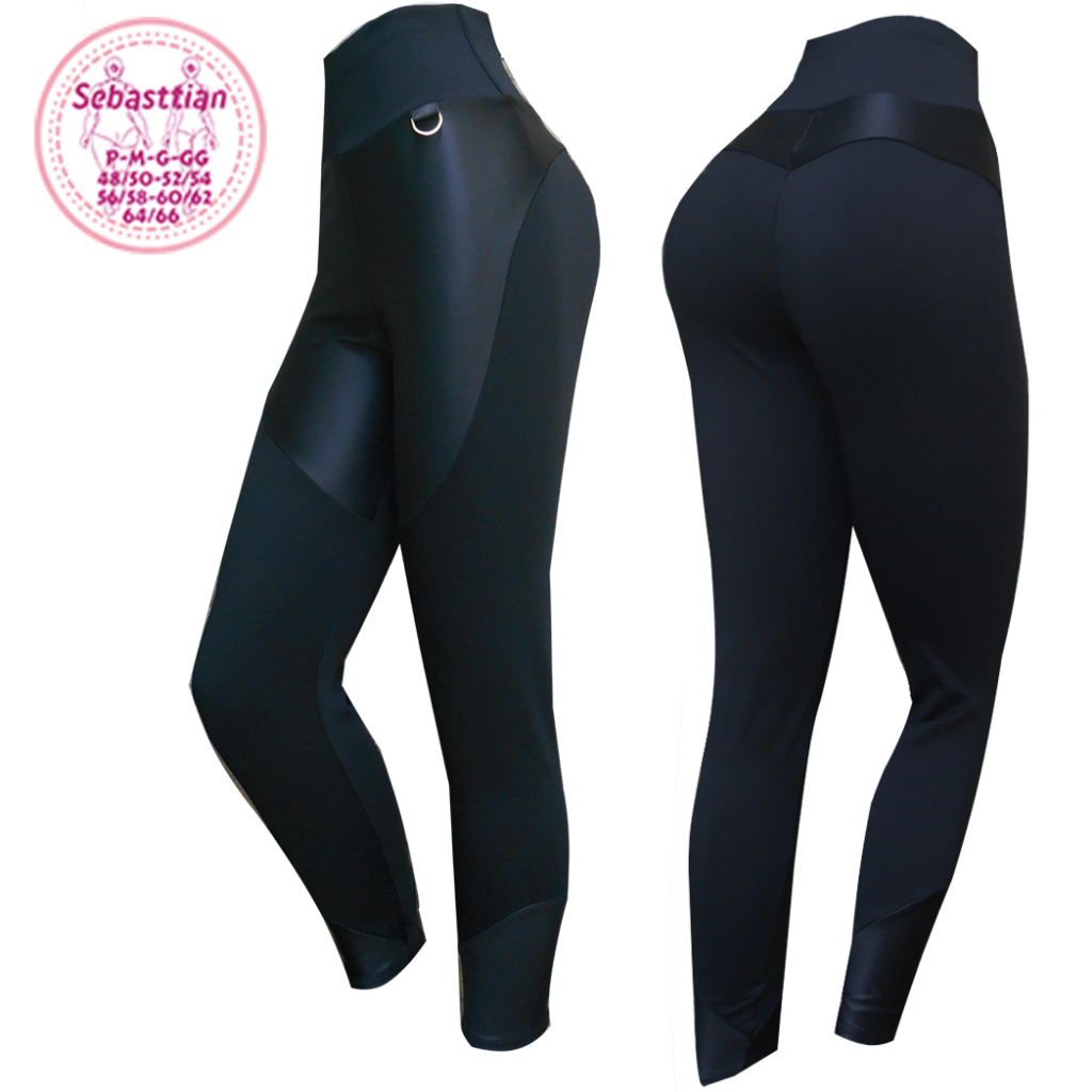 Calça legging preta montaria, do P ao Plus 64/66, cintura alta, suplex e cirrê