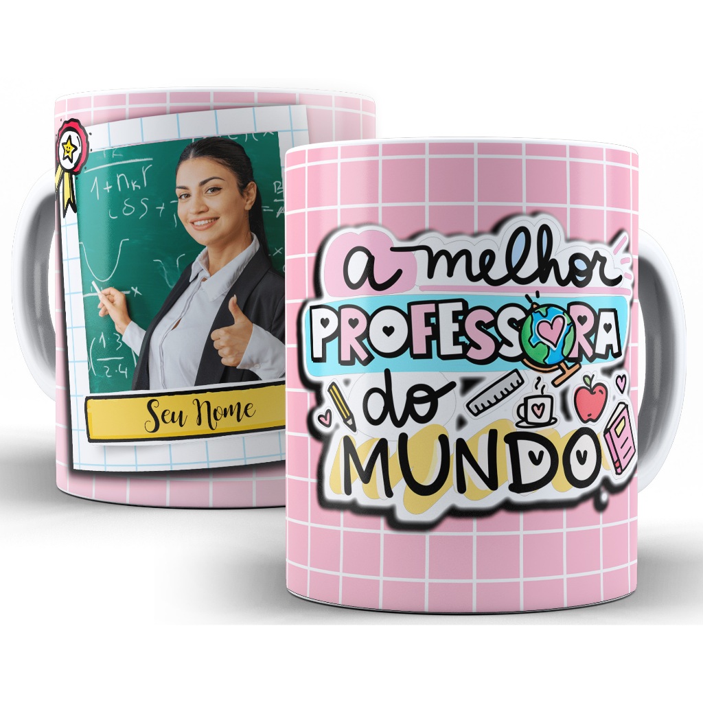 Caneca a Melhor Professora do Mundo Foto e Nome Personalizada Presente — R$ 26,91 em Shopee, 10% OFF