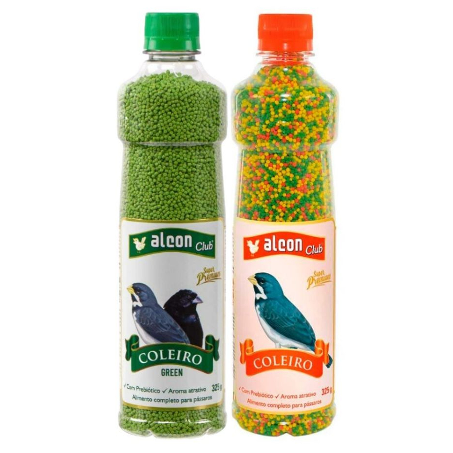 kit Alcon Coleiro / Tiziu -  Extrusada Verde Super Premium Alcon Verde - 325g