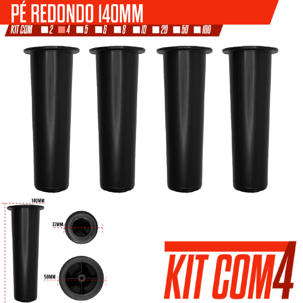 Kit C/ 4 Unidades Pézinho Pé de Cozinha de Alta Qualidade para Armarios Cama Box e Moveis em geral em Oferta na Shopee