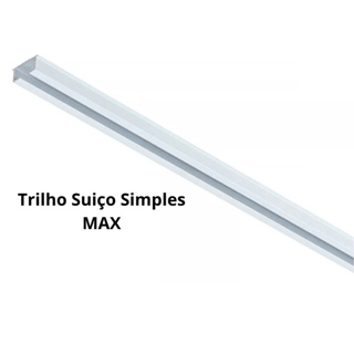 Kit Completo Trilho Suiço Simples Max Para Teto 2,0m Branco Preto Deslizante Com Parafuso E Bucha em Oferta na Shopee