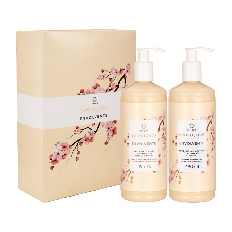 Kit Creme Corporal e Sabonete Líquido Sensações Envolvente Hinode