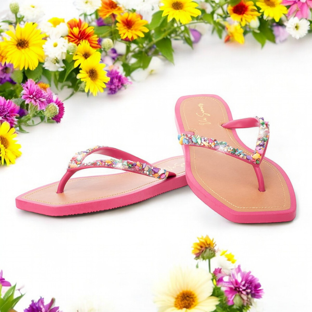 Chinelo Feminino Com Pedras Rasteirinha Verão Pedrarias Praia Piscina Casual Personalizado Macio e Leve