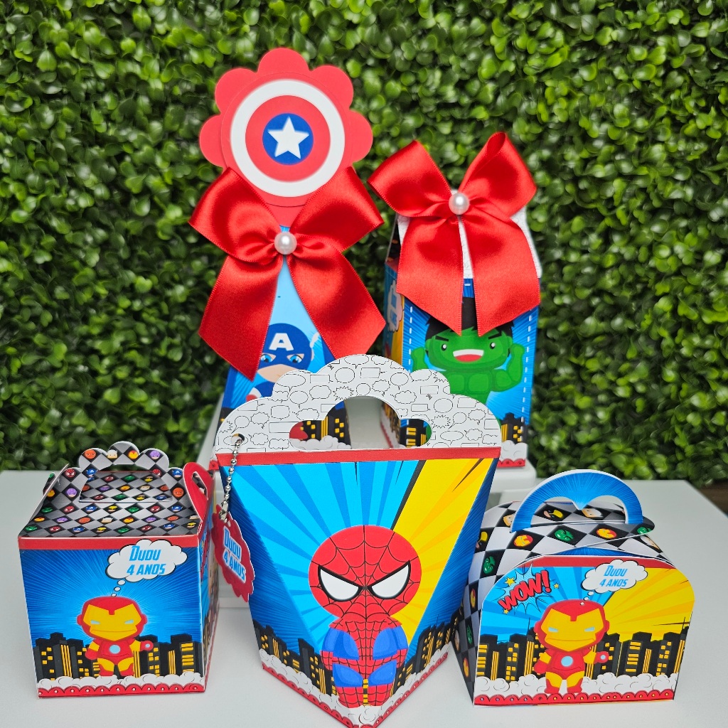 Kit Caixa Montada HERÓIS VINGADORES BABY - Personalizados - Festa infantil - Aniversário - Lembrancinha