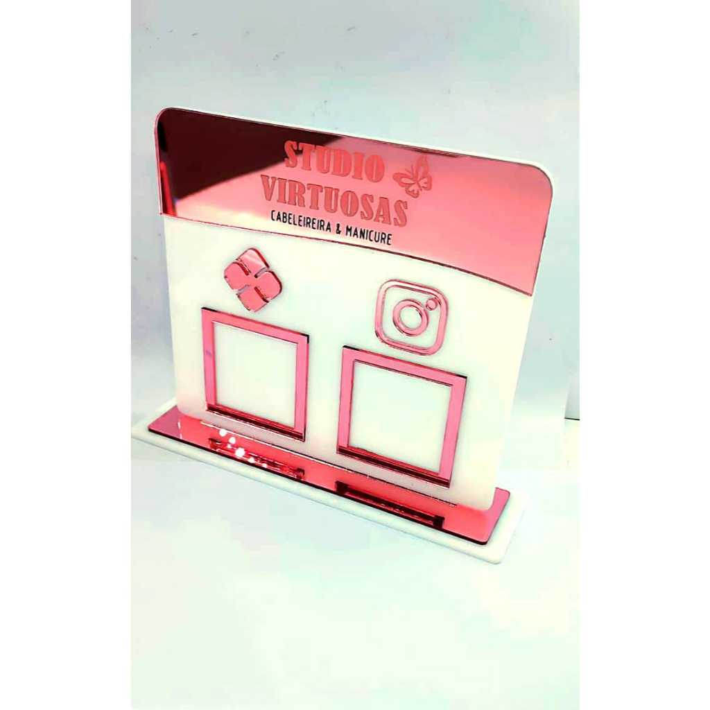 Placa pix display em acrílico espelhado personalizada - Elegante e Versátil - 2 Informações (As informações devem ser passadas via shopee))