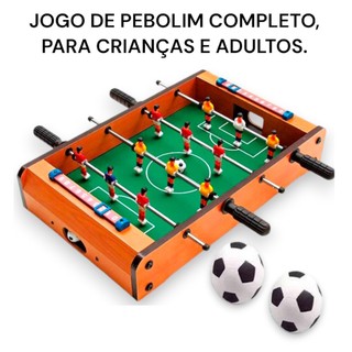 Pebolim Futebol de Mesa Portátil Em Madeira Jogo complete Crianças e Adultos