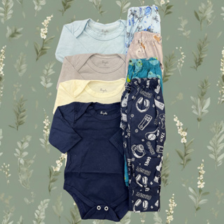 Conjunto Bebê Body Liso + Mijão Estampado 100% Algodão – Menina Neutro RN a 9 Meses em Oferta na Shopee