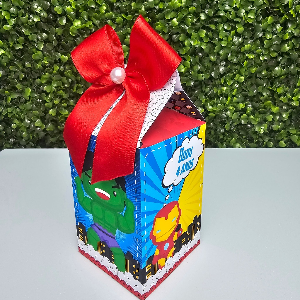 Caixa Milk HERÓIS VINGADORES BABY - Personalizados - Festa infantil - Aniversário - Lembrancinha