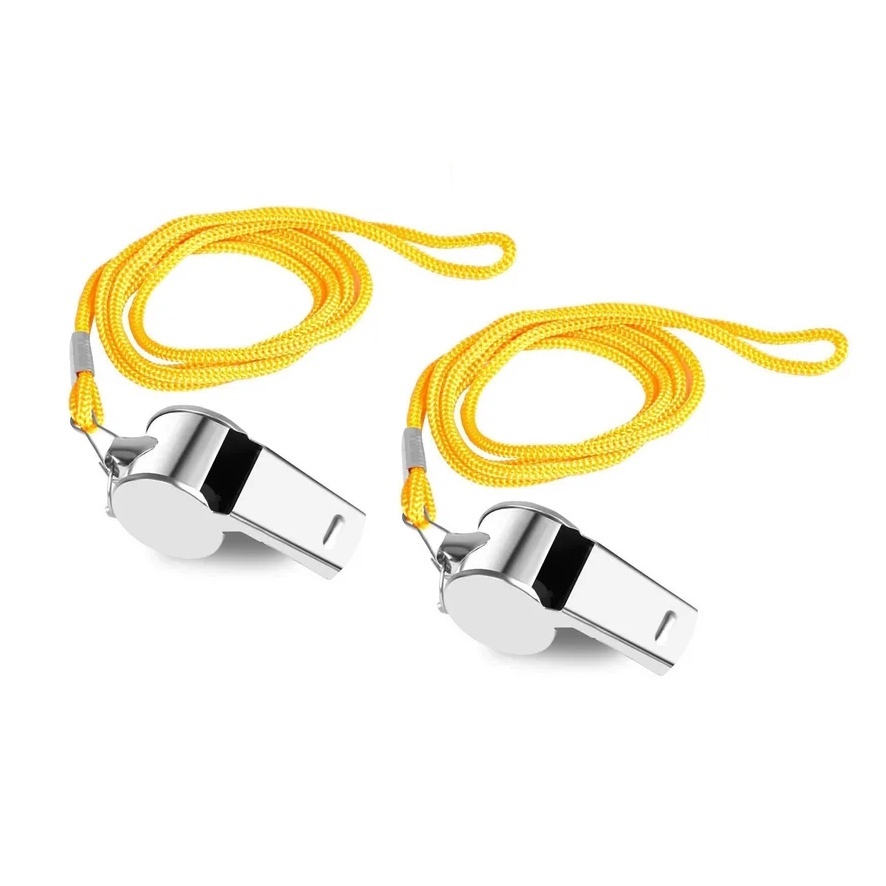 APITO KIT COM 2 UNIDADES PROFISSONAL PARA ÁRBITROS DE FUTEBOL E TODOS ESPORTES E EVENTOS COM CORDÃO