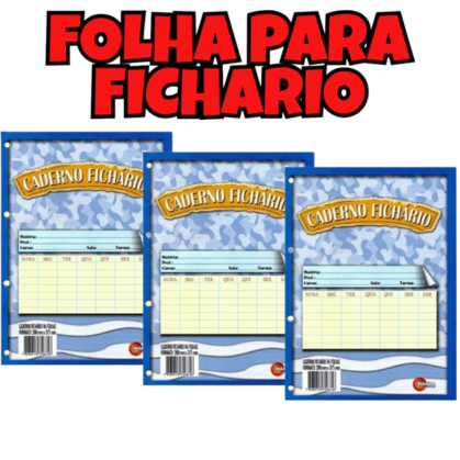 Bloco de Fichário Colorido 96 Folhas Maxima REFIL PARA FICHARIO Caderno Universitário com 96 folhas coladas