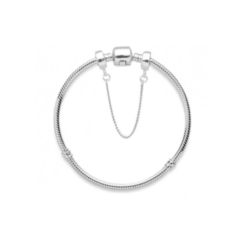 Kit Pulseira de Berloques + Trava Pega Ladrão em Banho Prata 925