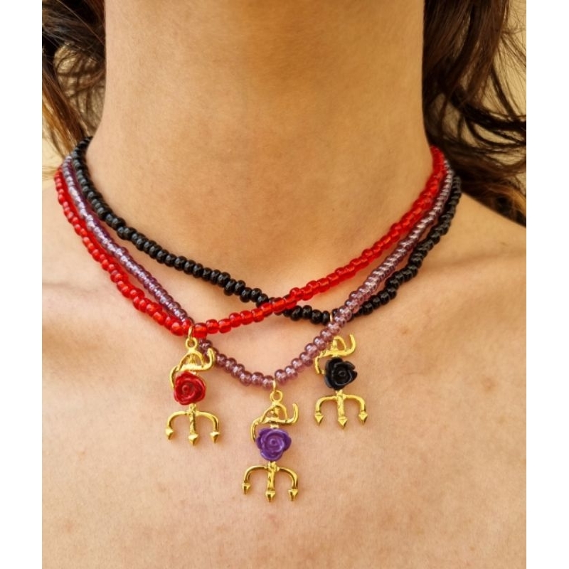 Chocker/Colar/Gargantilha Tridente de Pomba Gira