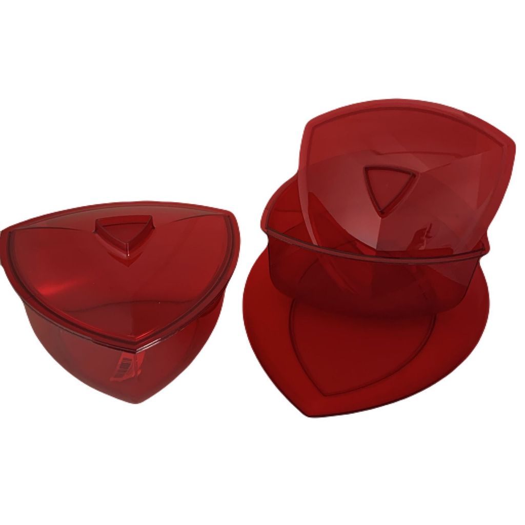 Tupperware Kit Travessas Lótus Policarbonato Vermelho