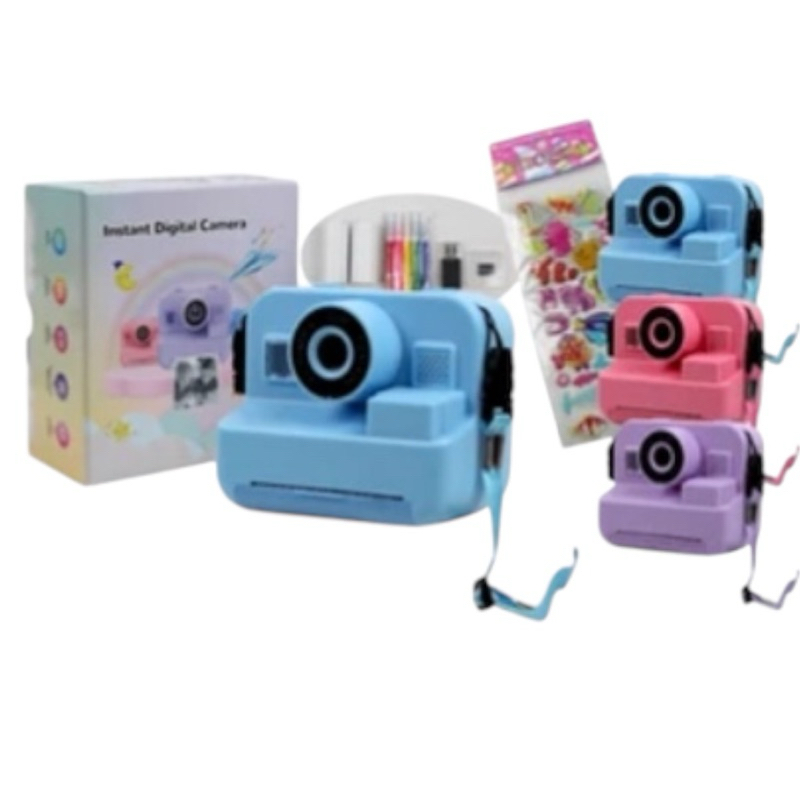 Câmera de Impressão Instantânea para Crianças, Câmera Digital Infantil 1080P Tela IPS de 2,4 Polegadas Impressão Instantânea de Câmera Infantil Portátil de 12MP