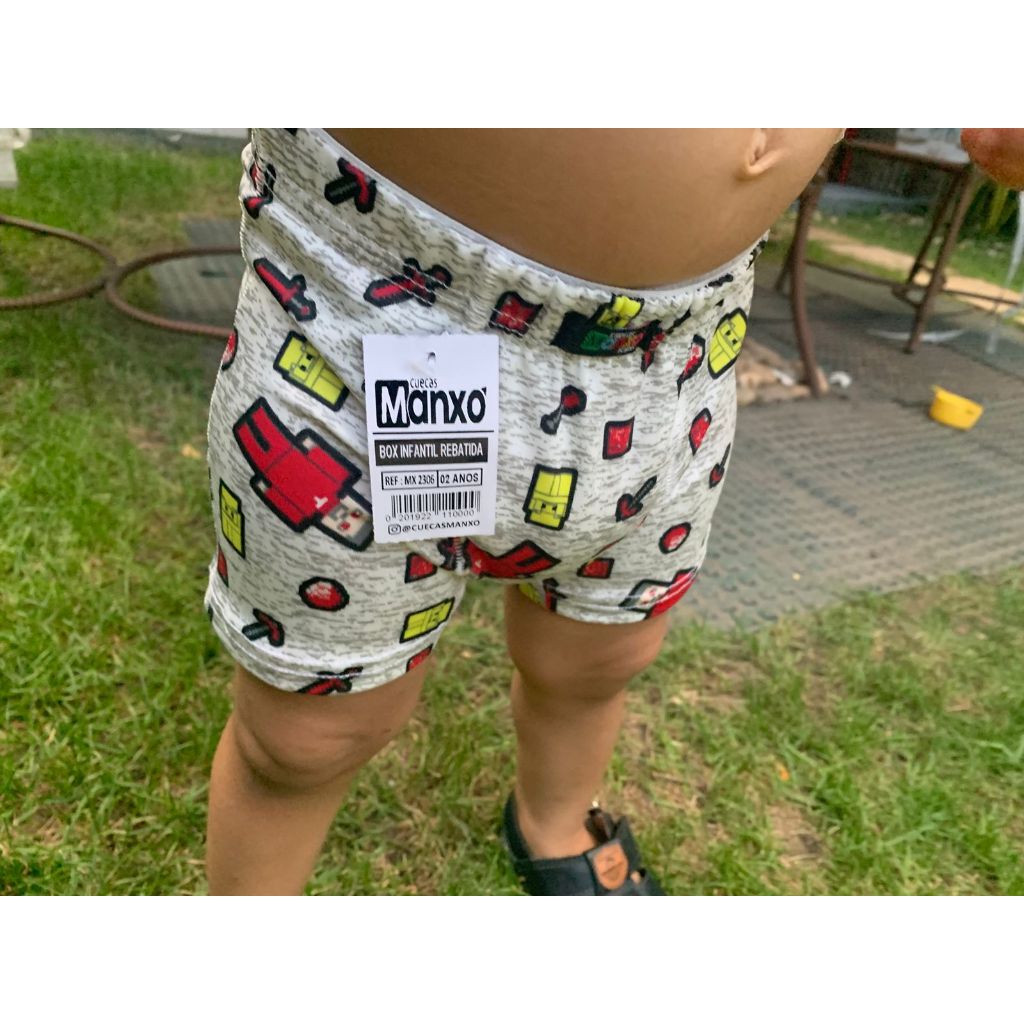 Kit Cueca Box Infantil Meninos Manxo Microfibra lycra Romantic Polielastano 1 a 8 anos