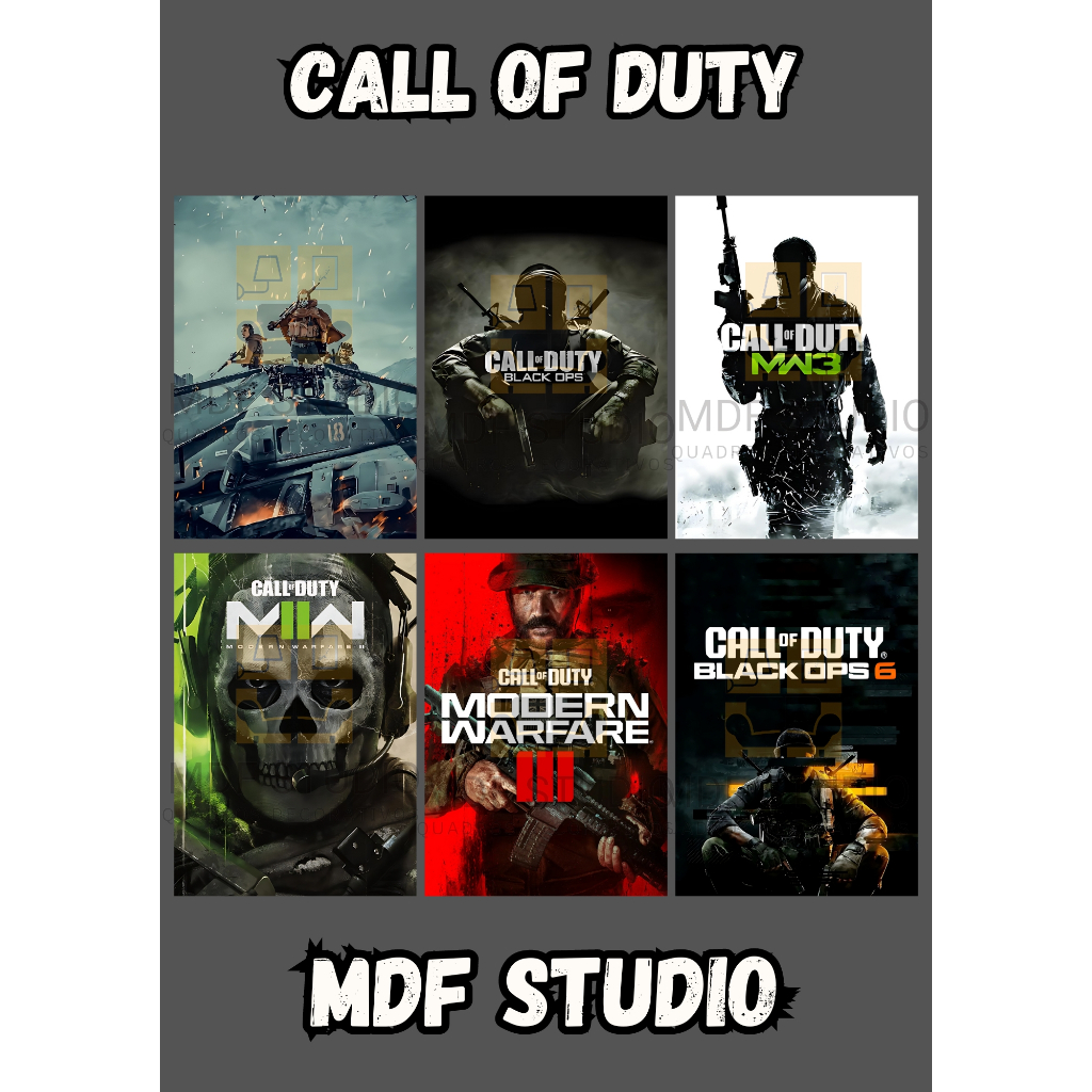Placa Quadro Decorativo CALL OF DUTY WARZONE, BLACK OPS, MODERN WARFARE