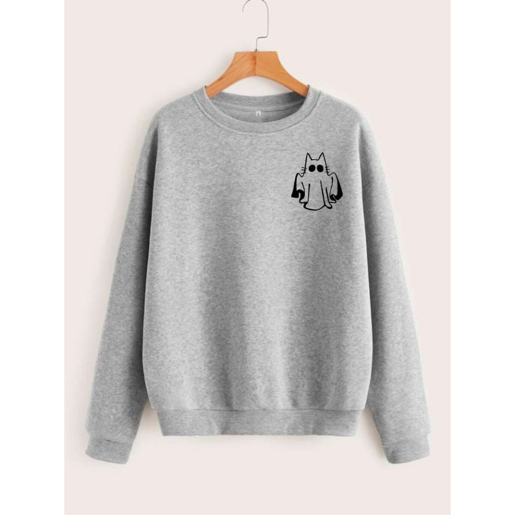 Moletom Careca Cat Fantasma Streetwear Desenho Anime Geek Premium Canguru e Careca Unissex Com Capuz e Cordão Algodão