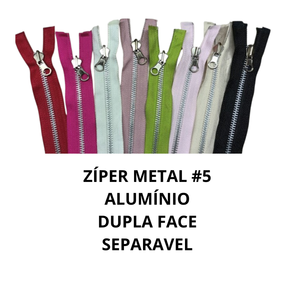 Zíper Metal #5 Alumínio 80cm Destacável Embaixo Jaqueta Dupla Face Cores1 UND em Oferta na Shopee