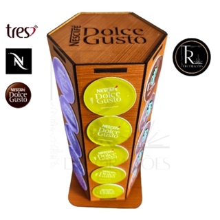 Porta Cápsulas Torre GIRATÓRIA + Cantinho do Café / DOLCE GUSTO / NESPRESSO / TRÊS CORAÇÕES - MDF2,5 em Oferta na Shopee