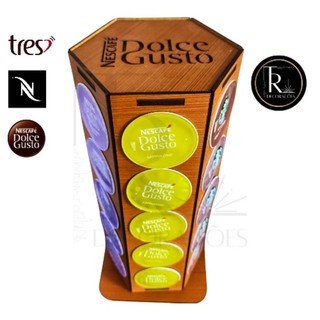 Porta Cápsulas Torre Giratória 30 Cápsulas + Cantinho do Café | Dolce Gusto Nespresso Três Corações