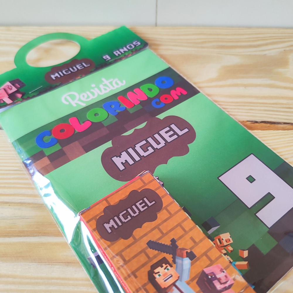 Kit de Colorir Minecraft | Lembrancinha para festa Minecraft | Festa Minecraft