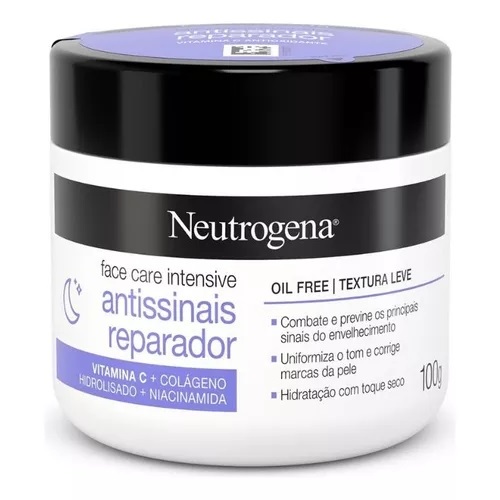 Creme Facial Neutrogena Face Care Intensive Antissinais Reparador Com 100g