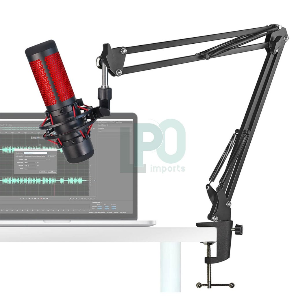 Suporte Braço De Mesa Gamer Youtuber Podcast Live Para Microfone Profissional Braço Ajustável