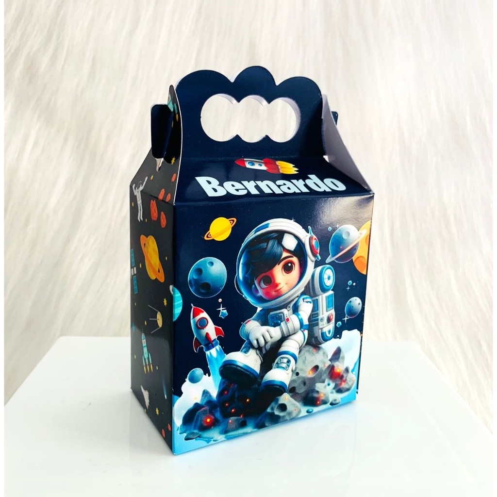 CAIXA MALETA PERSONALIZADA ASTRONAUTA PARA LEMBRANCINHA DE ANIVERSÁRIO INFANTIL