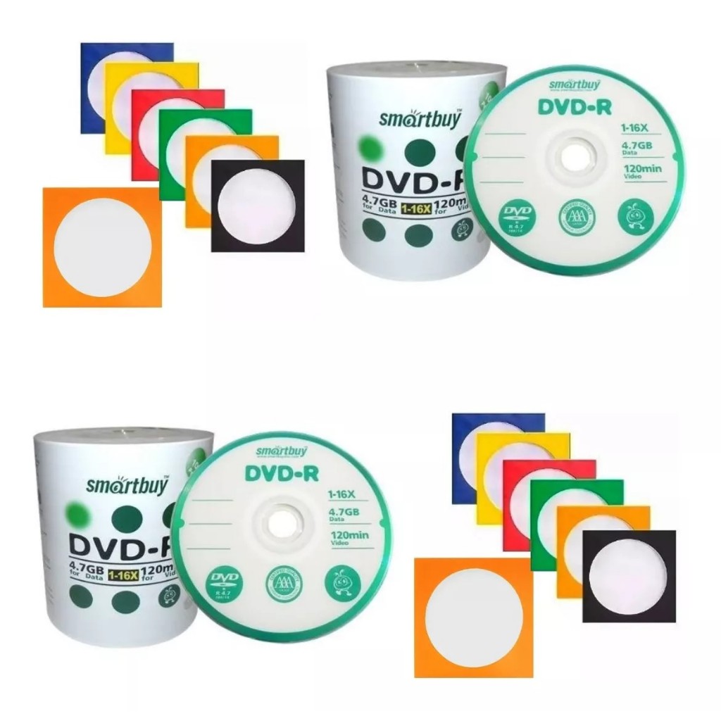 10 unidades de Mídia Virgem DVD-R 4.7gb 120min 16x - Smartbuy Grava Jogo