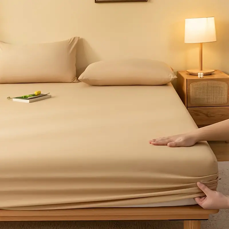 Jogo de cama Solteirol Lençol 02 Peças 400 Fios Cama Micropercal Ponto Palito toque de pêssego não faz bolinha