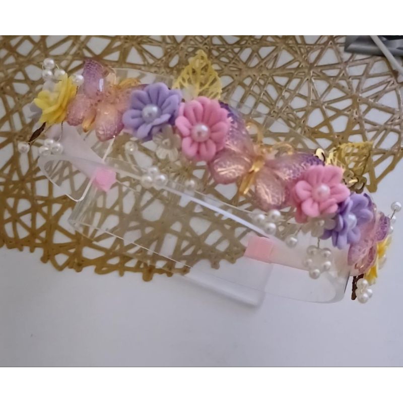Tiara Jardim Encantado Borboletas em Rosa e Lilás – Elegância para sua princesa!