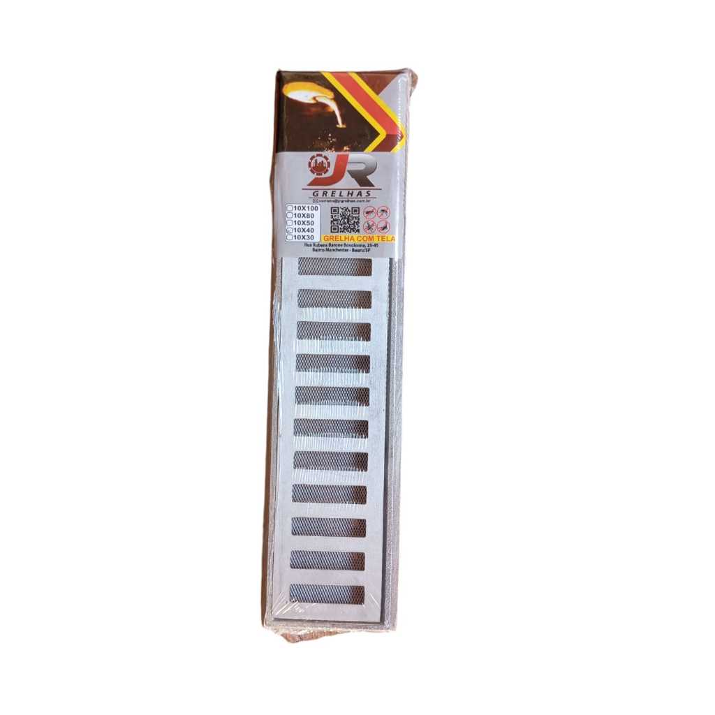 ralo linear Jr grelhas 10x40cm com tela anti-inseto parafuso anti-furto em aluminio resistente
