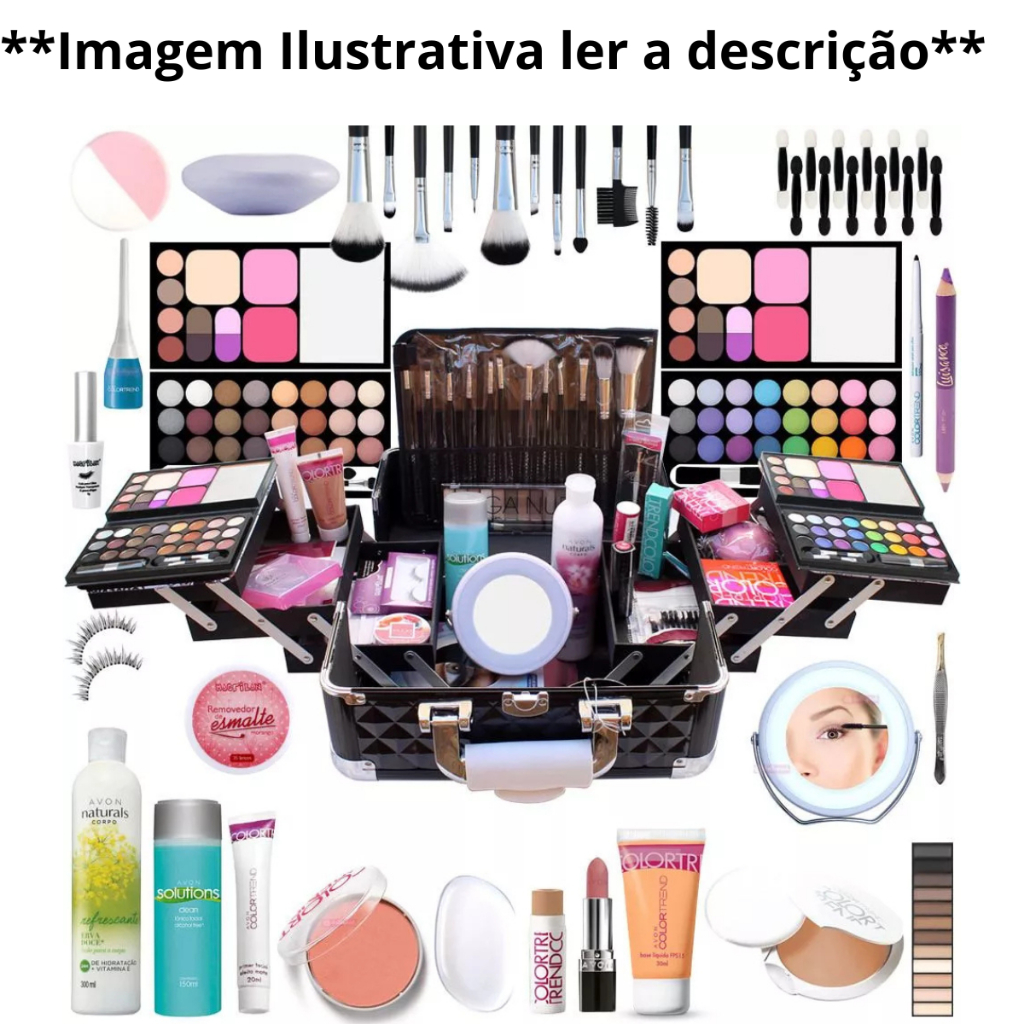 Kit Completo 10 Itens + brinde maquiagens com pinceis variedades box variados em Oferta na Shopee