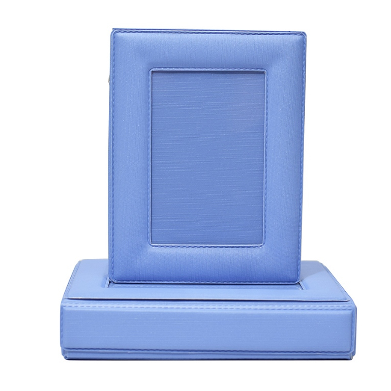 Álbum Fotográfico Caixa Imã Luxo Azul  Porta Retrato Na Capa 100 Fotos 13x18
