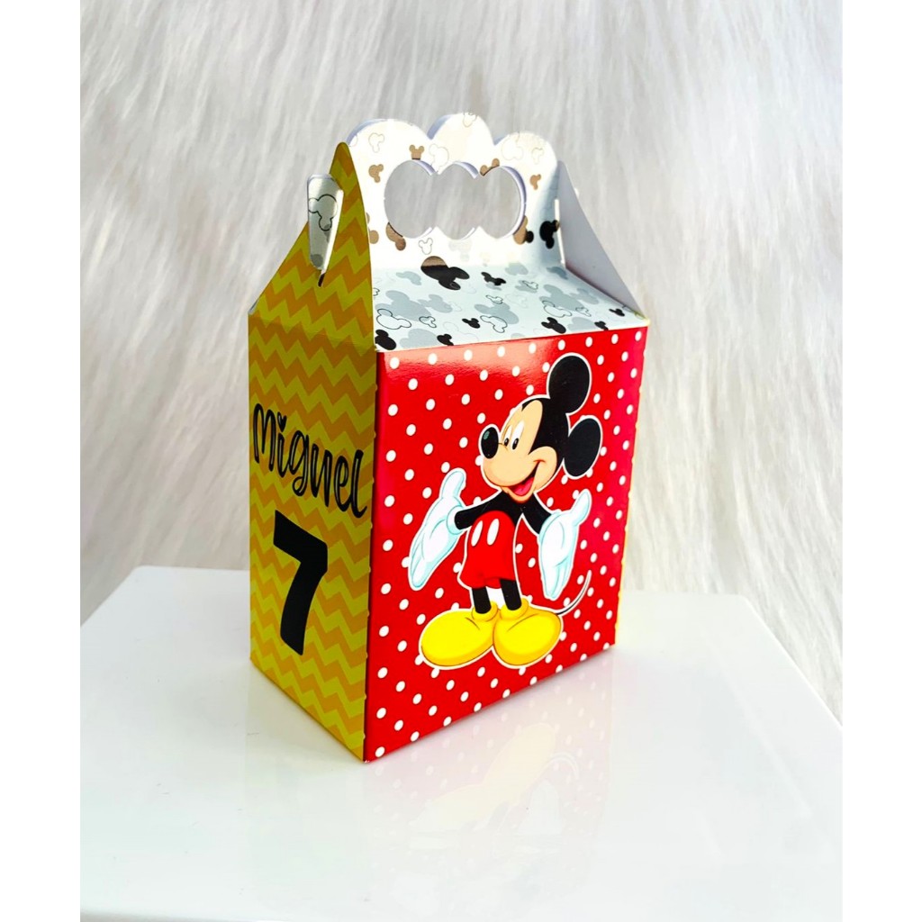 CAIXA MALETA PERSONALIZADA MICKEY PARA LEMBRANCINHAS DE ANIVERSARIO INFANTIL