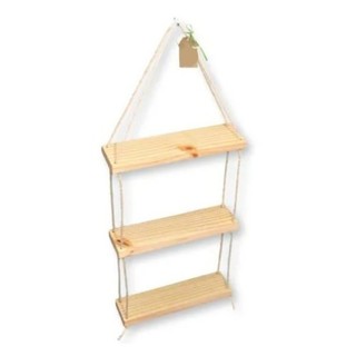 Prateleira Parede Madeira Corda Sisal Suspensa Estante Decorativa Plantas Quarto Cozinha Jardim