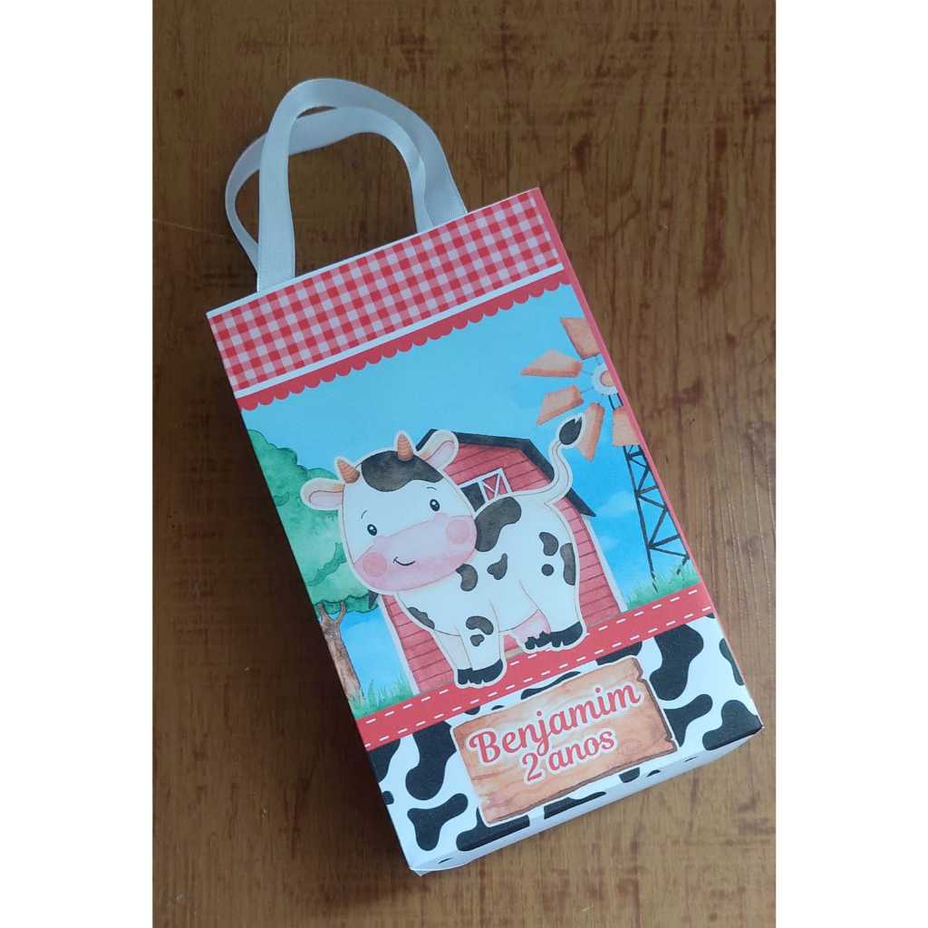 Sacolinha Personalizada Fazendinha Vermelha Lembrancinha Pegue e monte Sacola Bolsinha Festa Aniversario