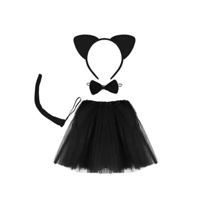 Kit Fantasia Infantil Arco + Saia 30cm Liso Gatinho Coelhinho diabinho em Oferta na Shopee