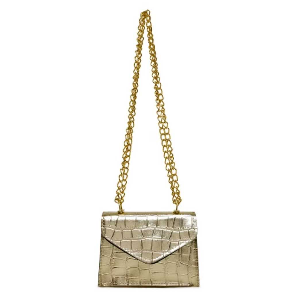 Mini bag Croco Bolsa balada brilhante noite pequena moderna elegante corrente lateral promoção oferta compacta em Oferta na Shopee