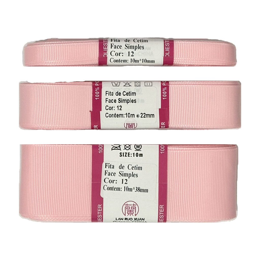 KIT Fita Gorgurão Lan Ruo Xuan para laços Tiaras N9 (38mm) /N5 (22mm) /N2 (10mm) Total 30 Metros DIY