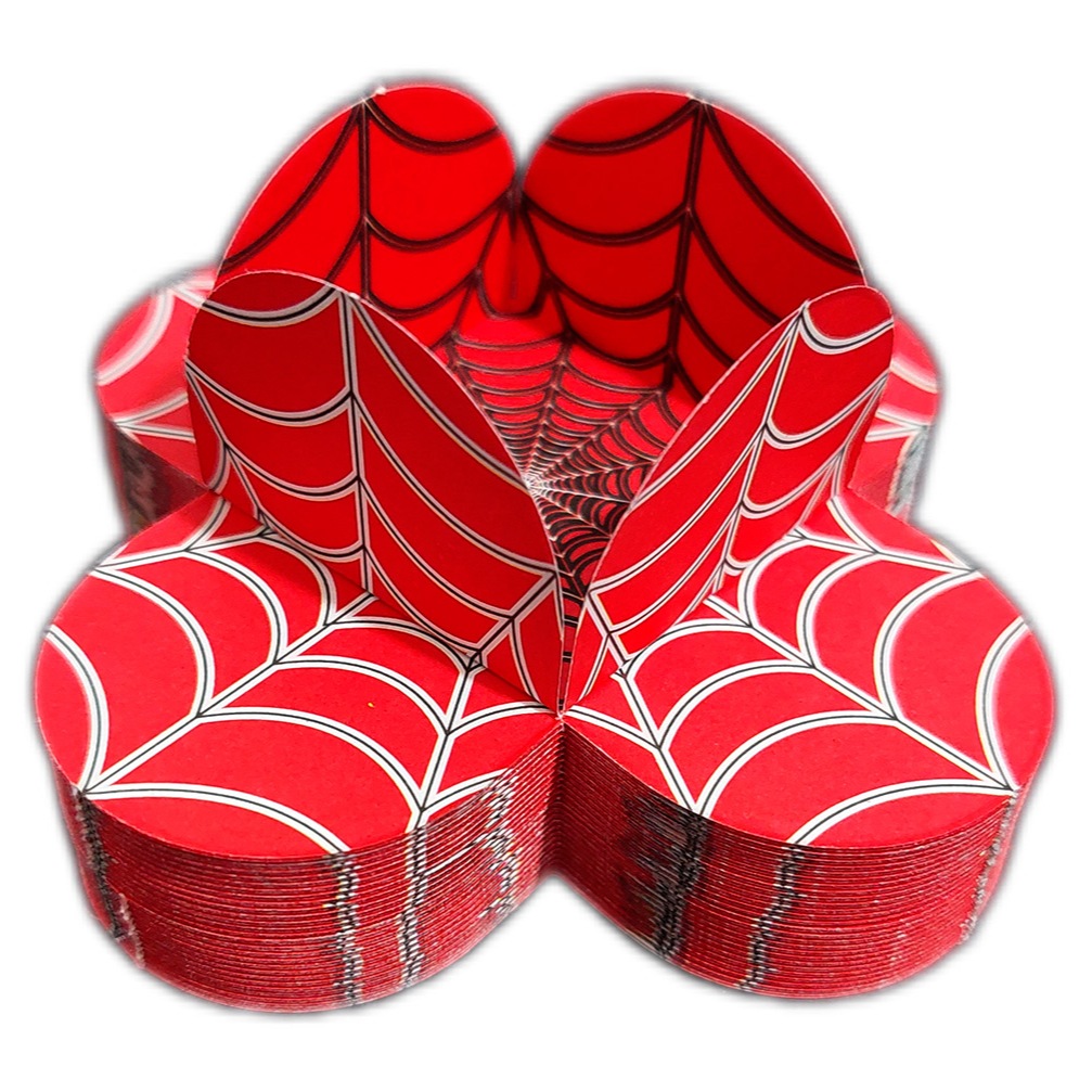 100 Forminhas Homem Aranha Spider Man 4 Pétalas Brigadeiro Festa Infantil Liga da Justiça