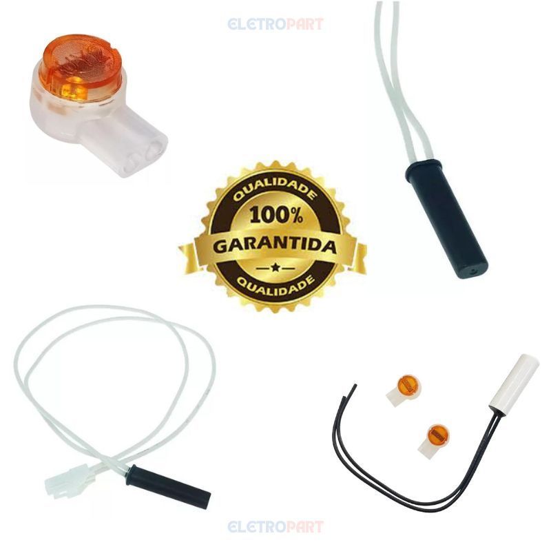 Kit 2 Sensor 2,7k + 1 Fusível Térmico Geladeira Para Consul  Brastemp